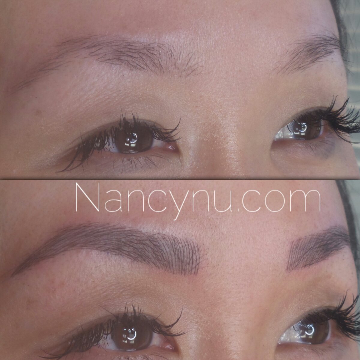 3D Embroidery / Microblading eyebrows - before and after, lasts for a year and a half, semi permanent.