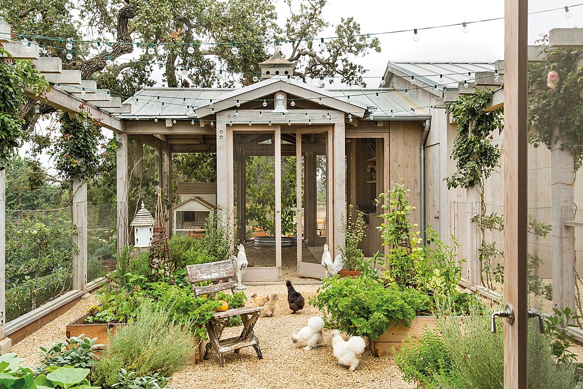 The chicken coop at Patina Farm, the home of Brooke and Steven Giannetti in Ojai, CA.  Architecture by Steven Giannetti and interior design by Brooke Giannetti.