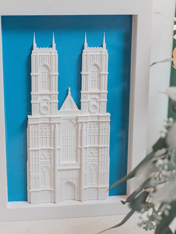 3d artwork of Westminster abbey made in England great for travel lovers by chisel & mouse