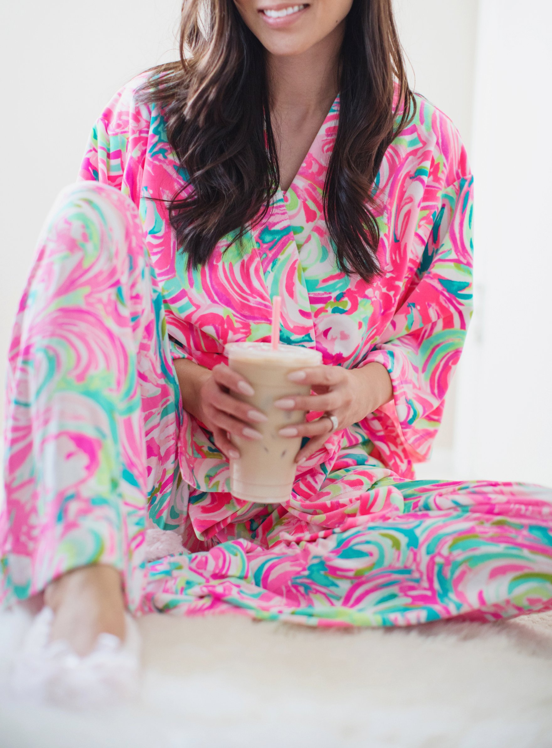 Lilly Pulitzer pajamas and robe