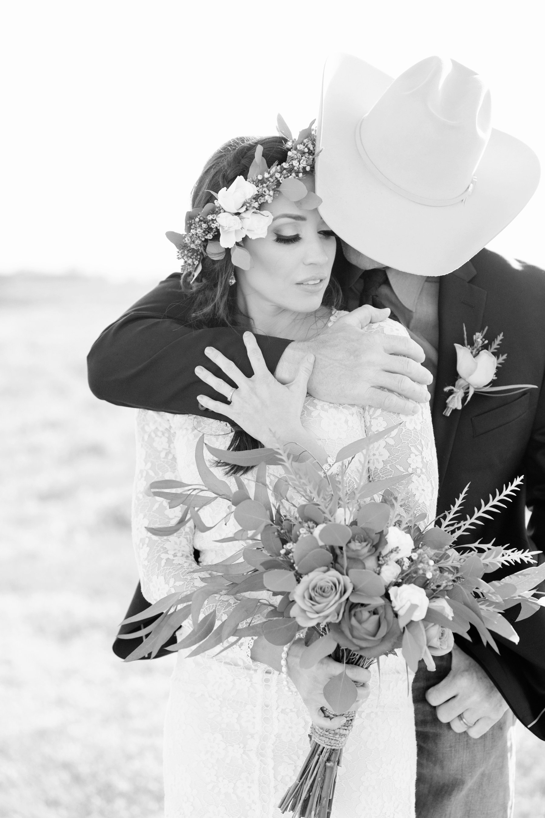 Cherokee / Oregon Gulch California // Cowboy wedding in northern california in open fields of flowers under an oak tree