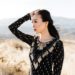 Golden hour light in dry phoenix arizona fields in black gown from Calypso st. Barths // Lifestyle blogger Diana Elizabeth