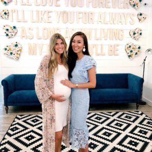 joss + j baby shower location in gilbert arizona cute baby shower and wall for a nursery "I'll love you for always"