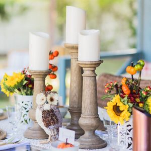 fall decor outdoor entertaining with balsam hill - set of 3 candle stick holders