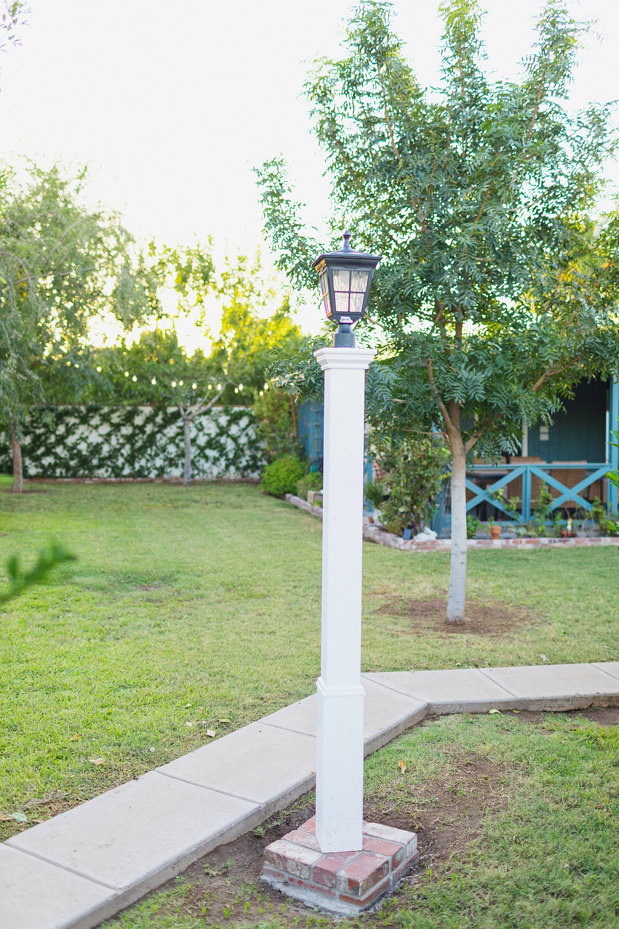 solar light on lamp post affordable no electrician bright LED warm light how to on the blog! coastal style