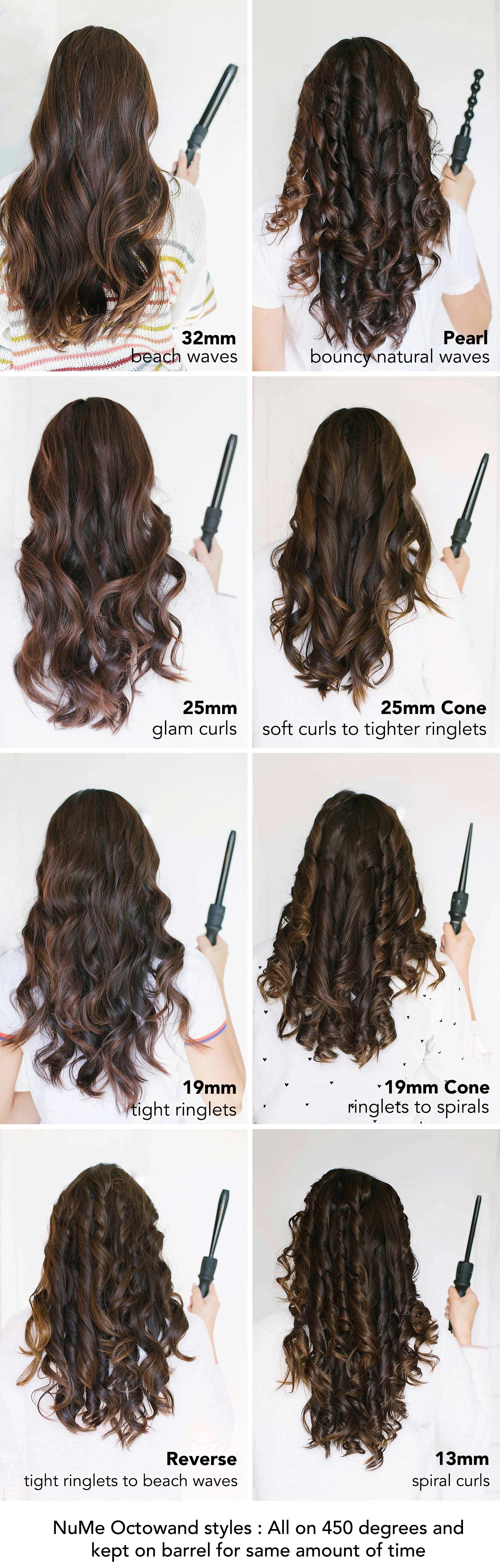 NuMe octowand review 8 interchangeable barrels and the styles you can achieve with this hair curling wand!
