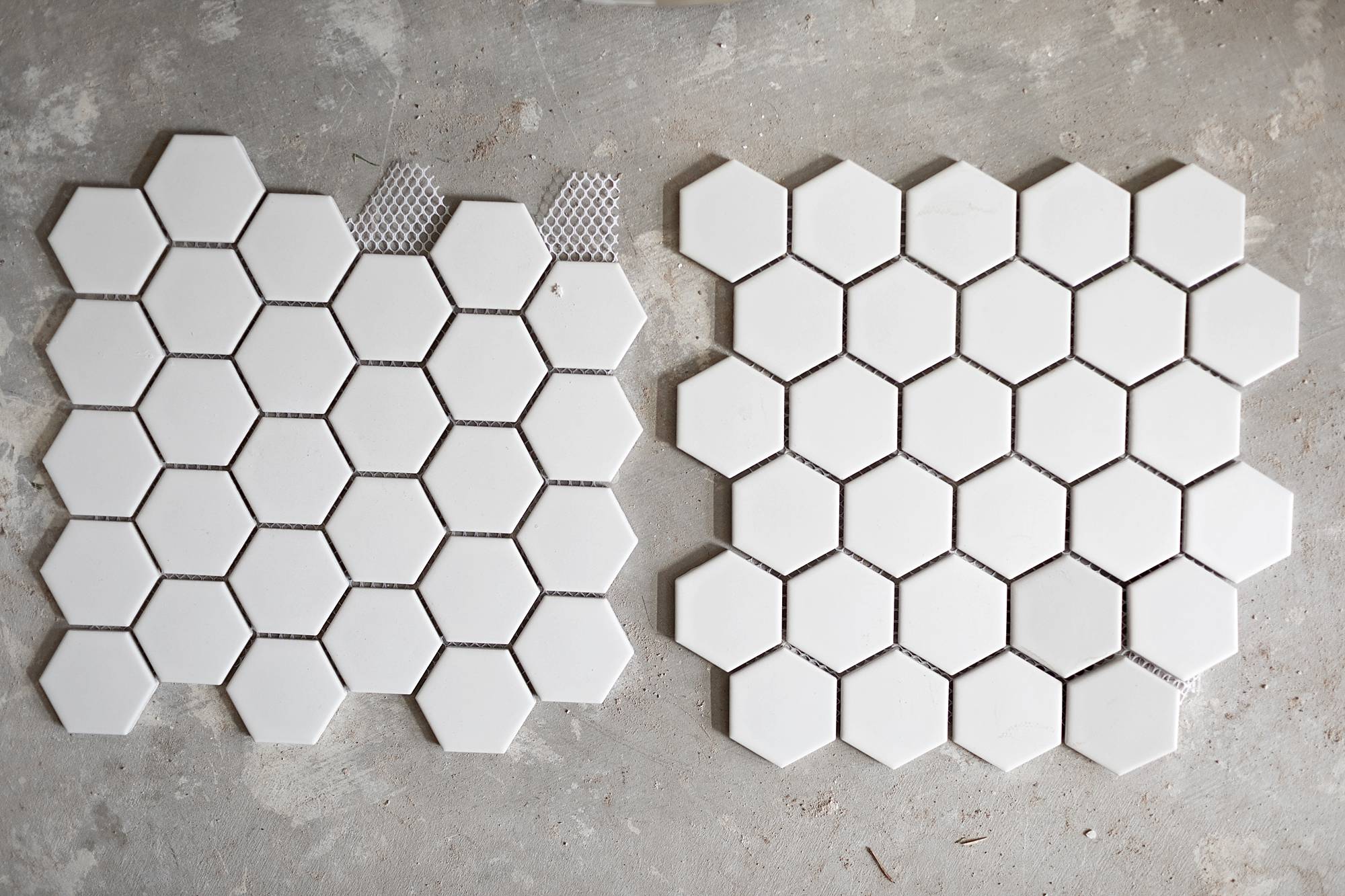 orientation of hexagon tile pointy side or flat for a modern or honeycomb look