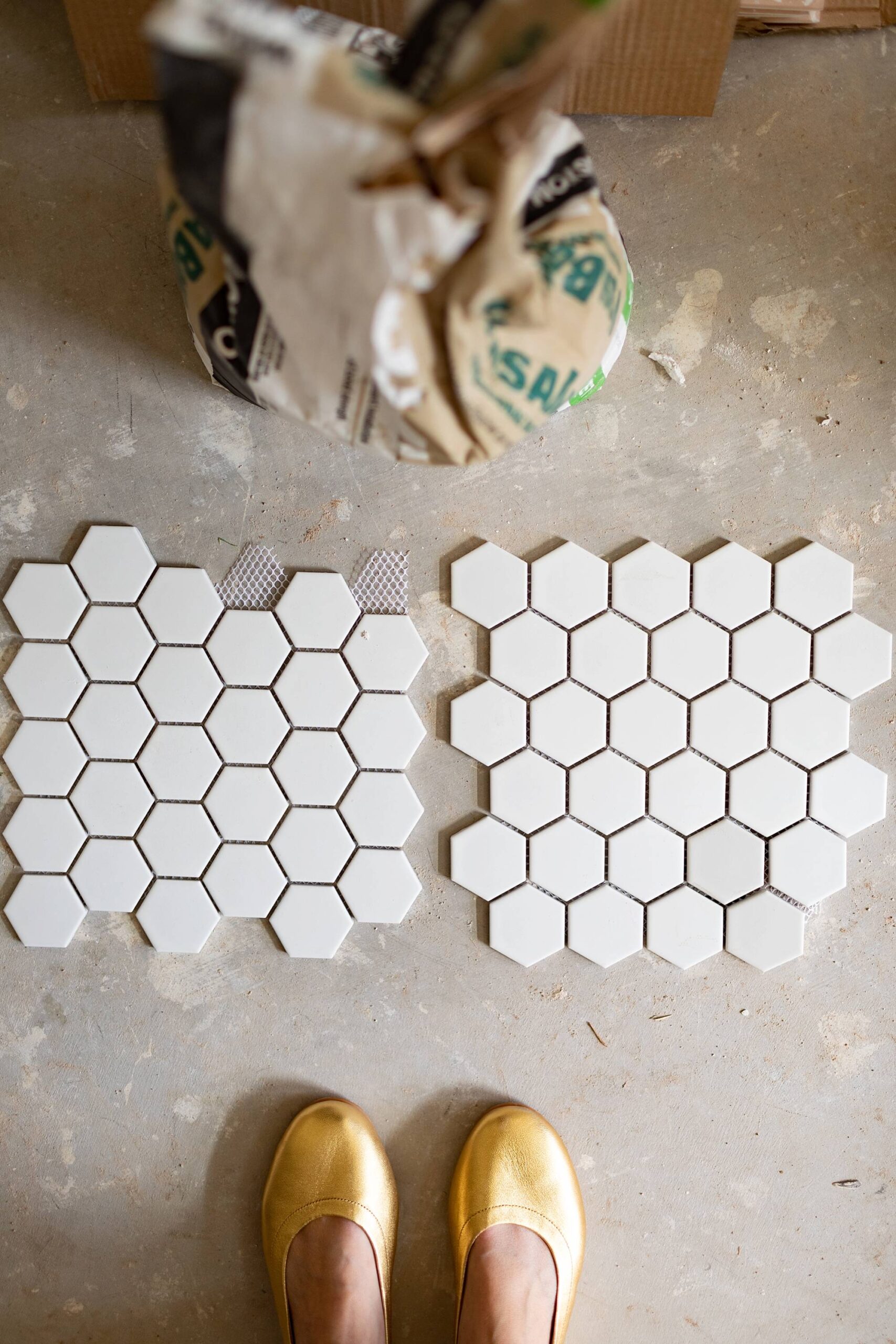 orientation of hexagon tile pointy side or flat for a modern or honeycomb look