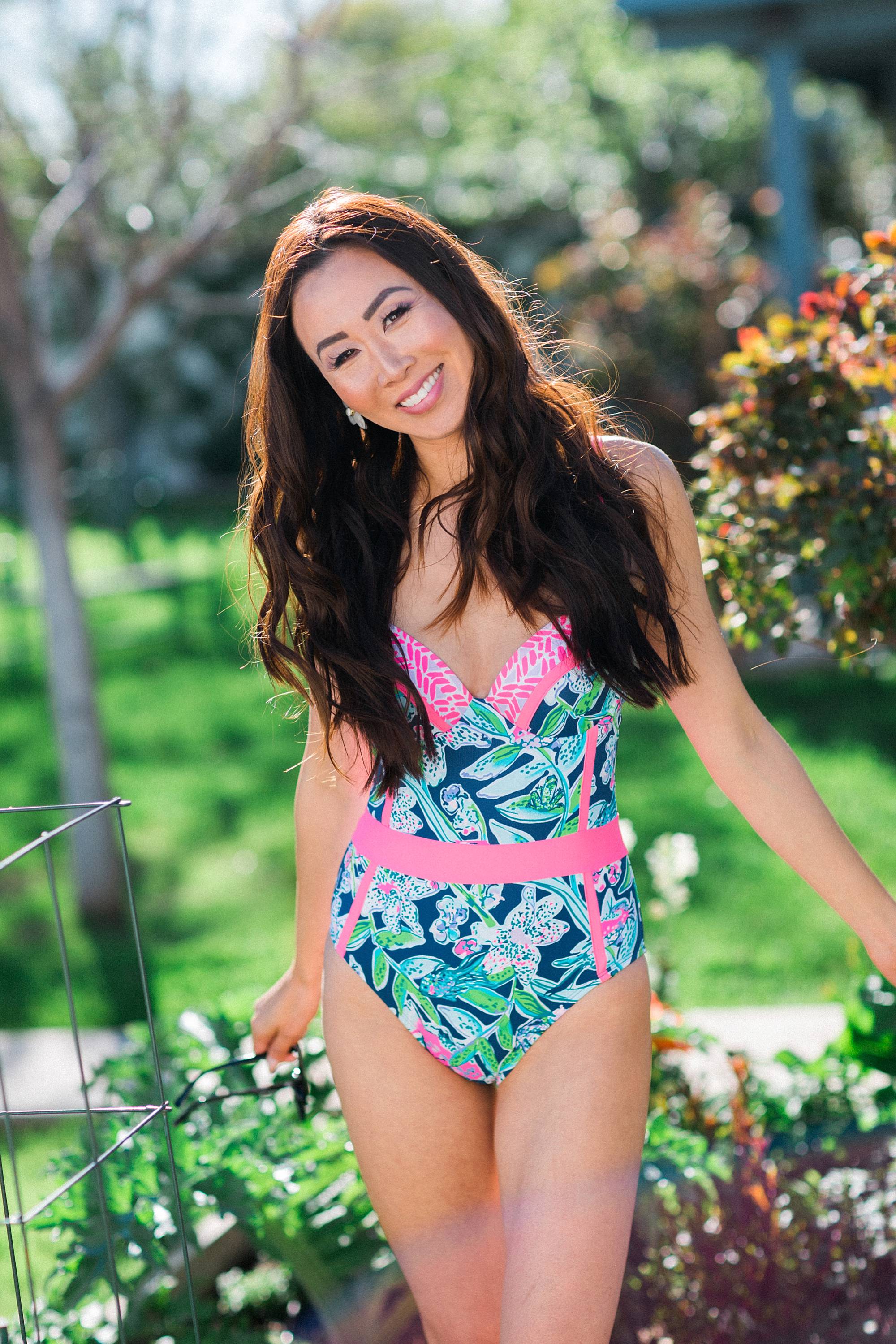 Lilly Pulitzer Palma swimsuit on lifestyle blogger Diana Elizabeth