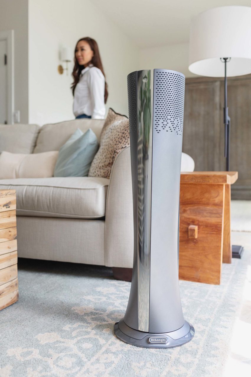 De’Longhi air filter and has cooling and heating features so you don't need a room that that blows dust around