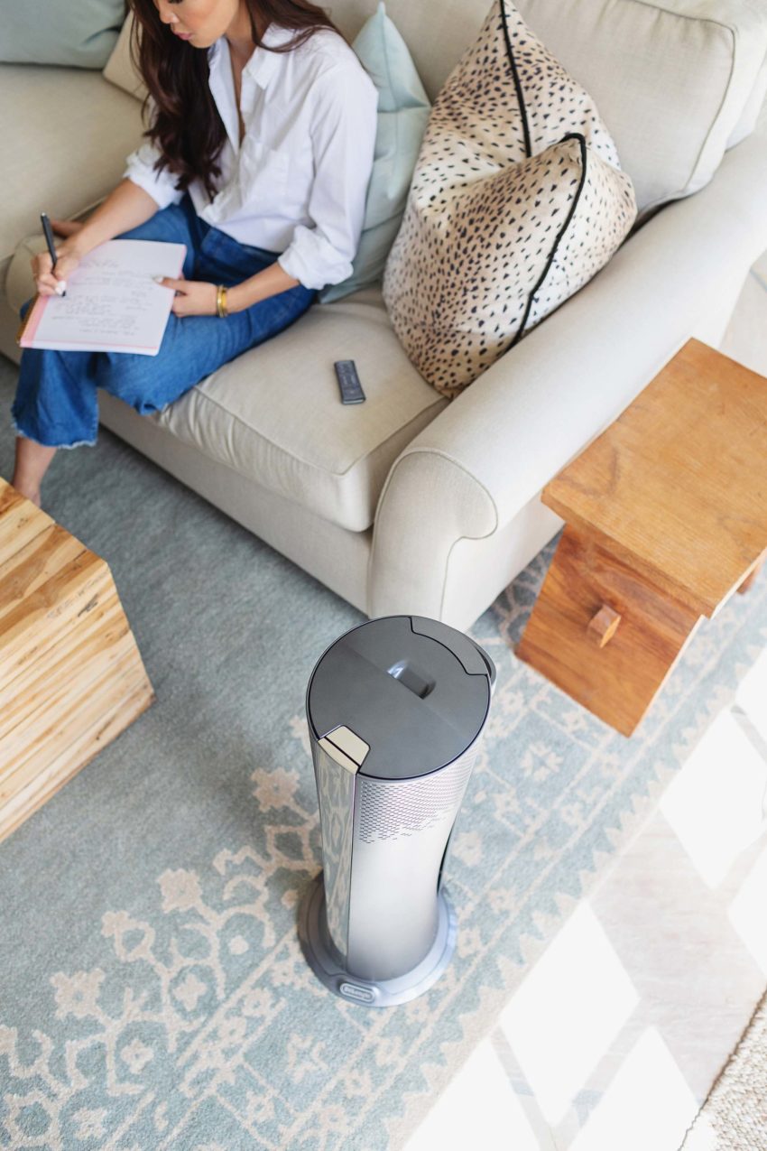 De’Longhi air filter and has cooling and heating features so you don't need a room that that blows dust around