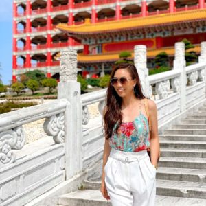 Badgley Mischka floral sequin top on lifestyle blogger Diana Elizabeth
