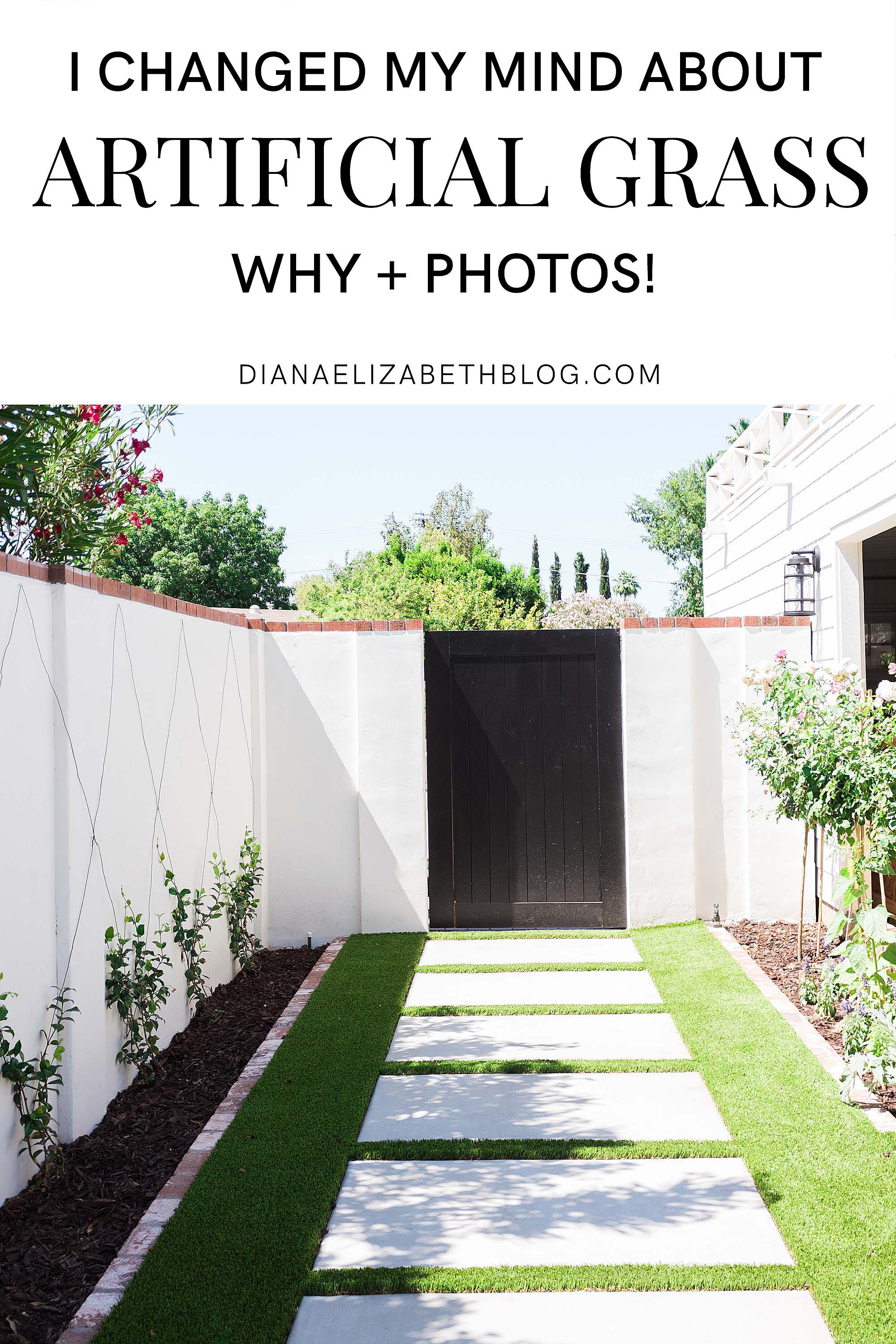 I used to be anti faux turf and then I realized it looked so good! Read why I changed my mind about fake grass and see how it looks in our new kitchen garden area!