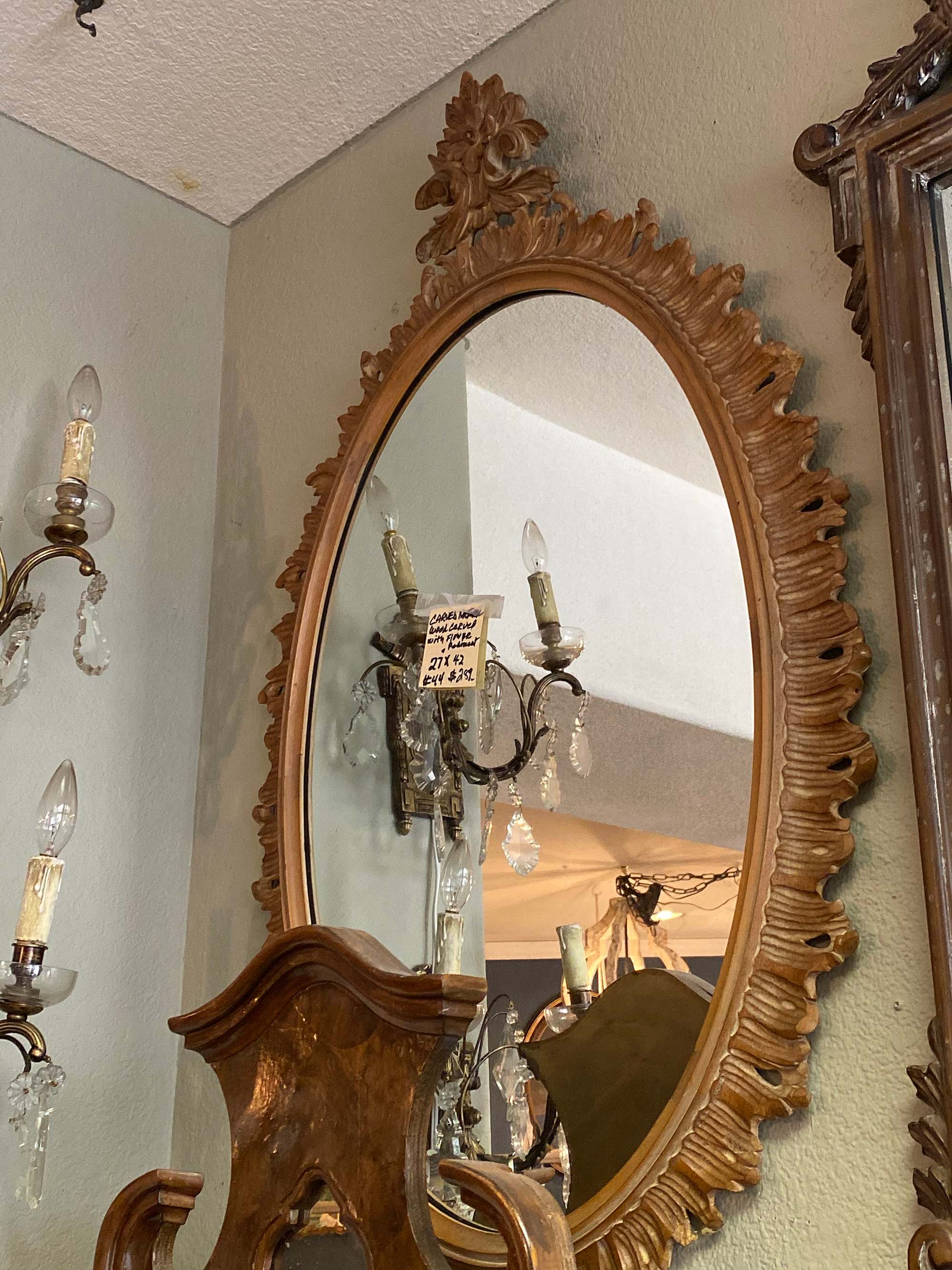 wood oval antique mirror - antique mirror tips