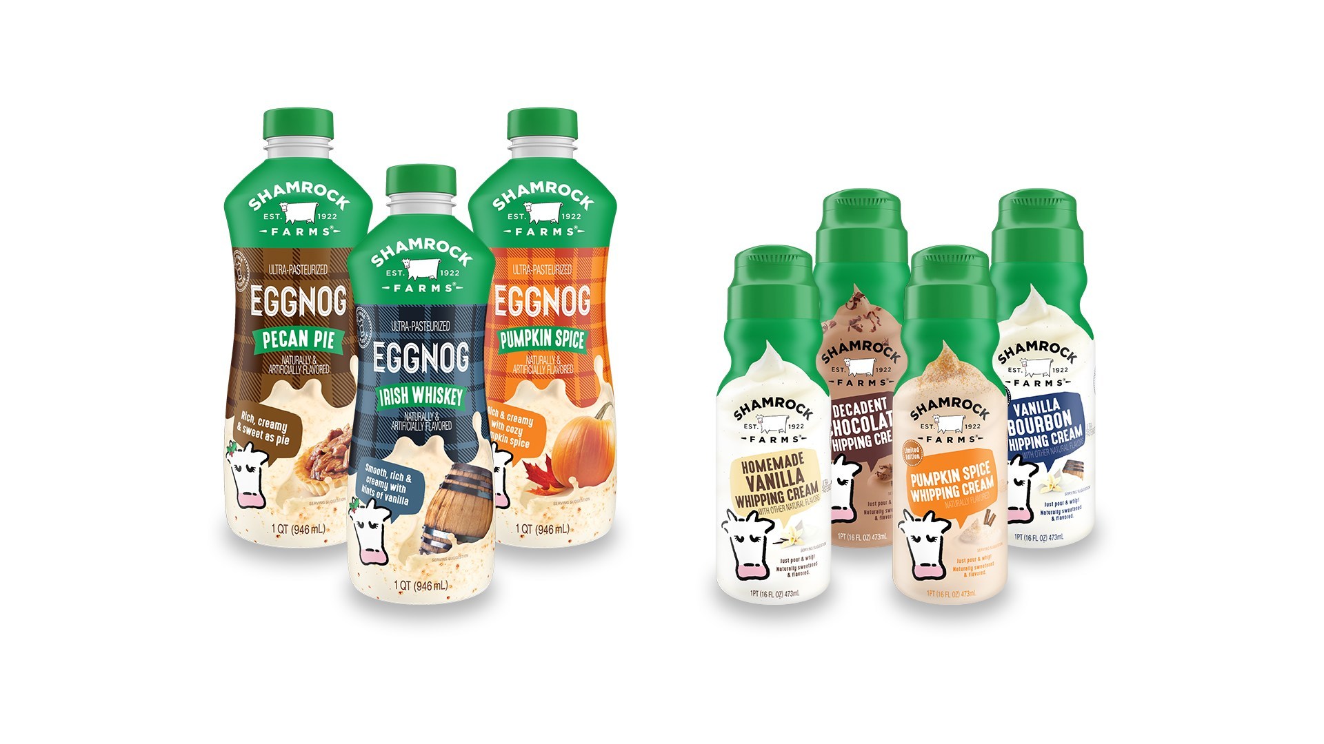 New Seasonal Eggnog and Whipping Cream Flavors from Shamrock Farms