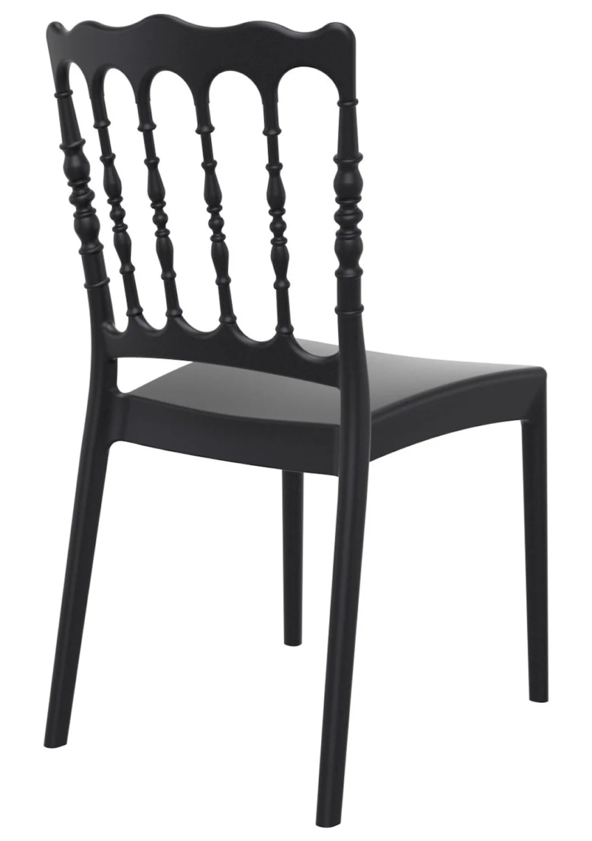 plastic outdoor dining chair black Italian chair style