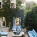 mark d sikes blue and white greenery backyard inspiration
