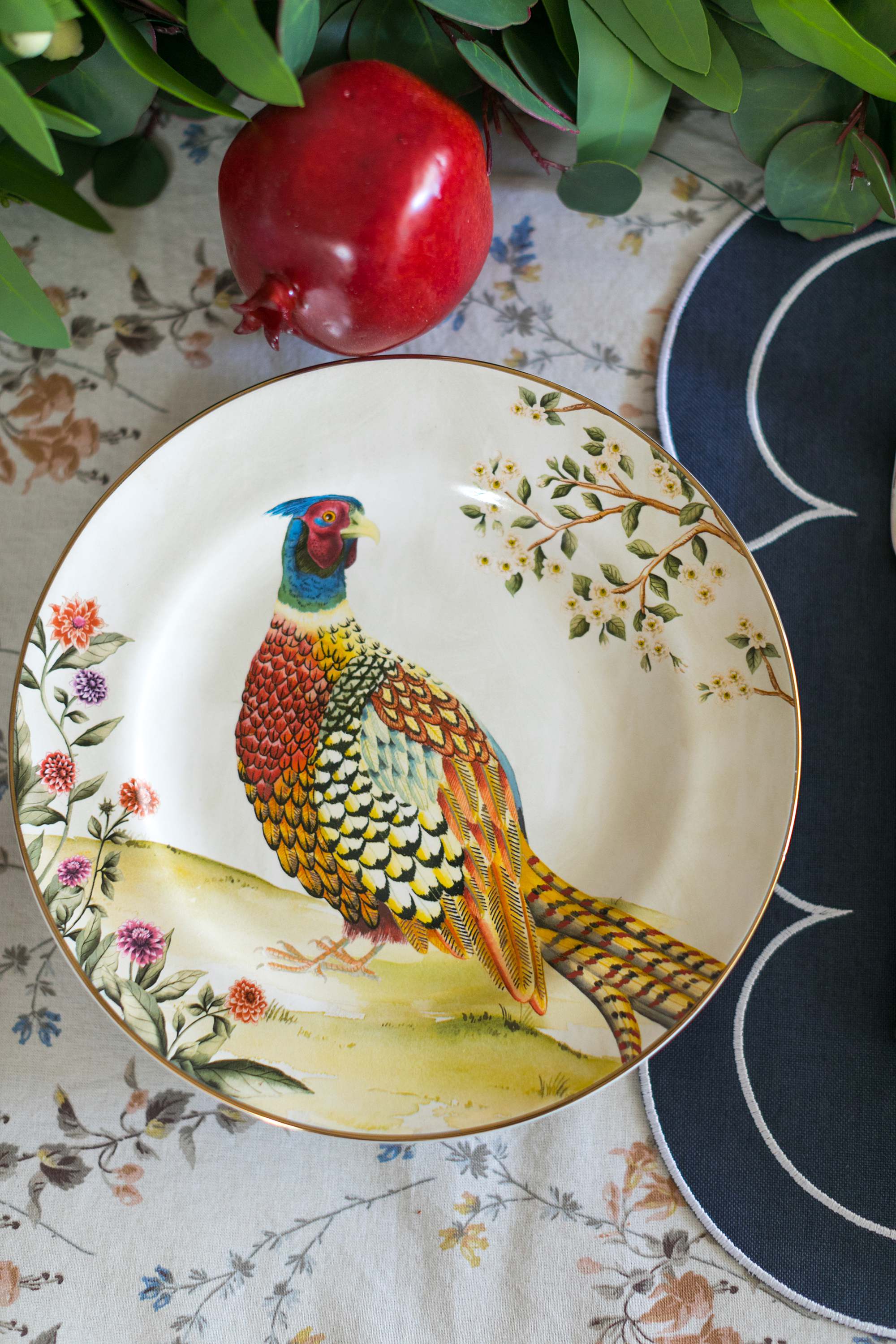 pottery barn bird thanksgiving plates