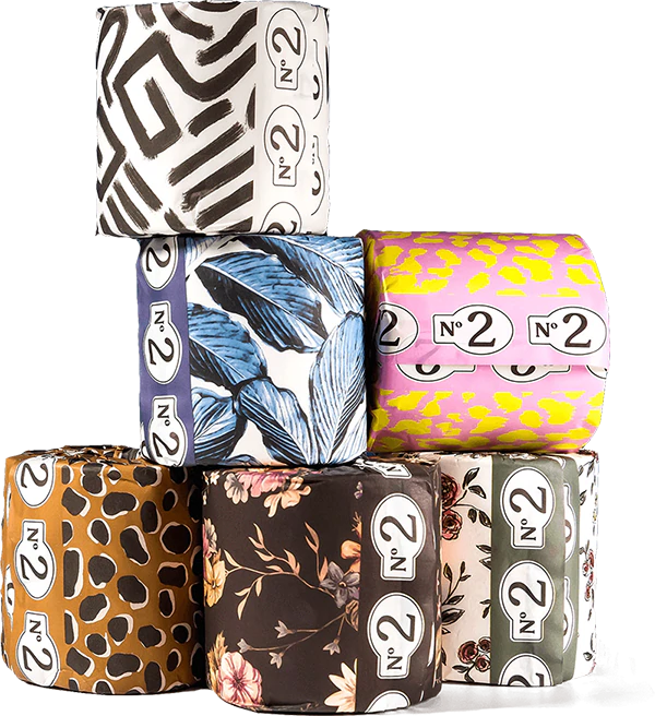 pretty toilet paper wrapped floral and printed for guests or a gift bamboo toilet paper
