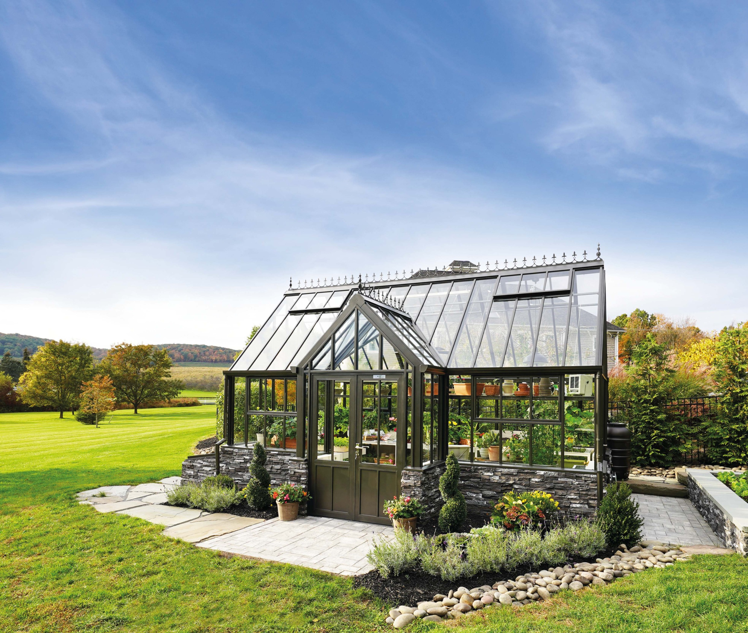 Black greenhouse glasshouse backyard goals countryside New York 12. Victorian Lodge- New York, US