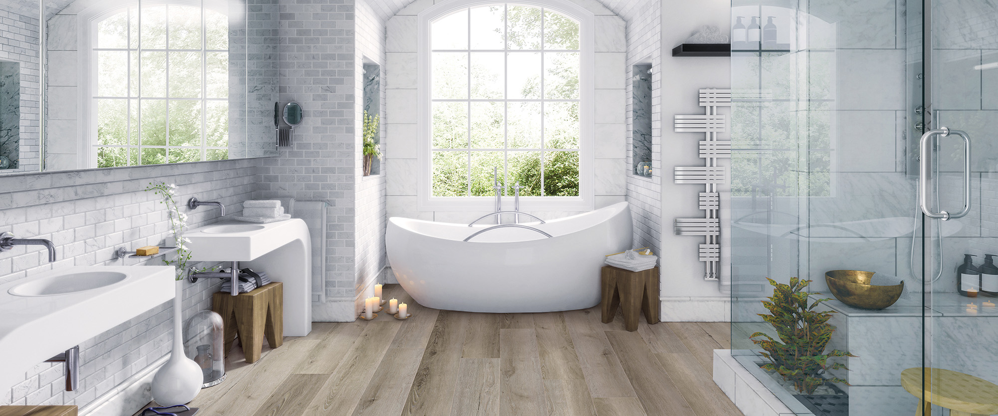 white bathroom resilient flooring eco-friendly durable white bleached oak wood like flooring for home long lasting durable
