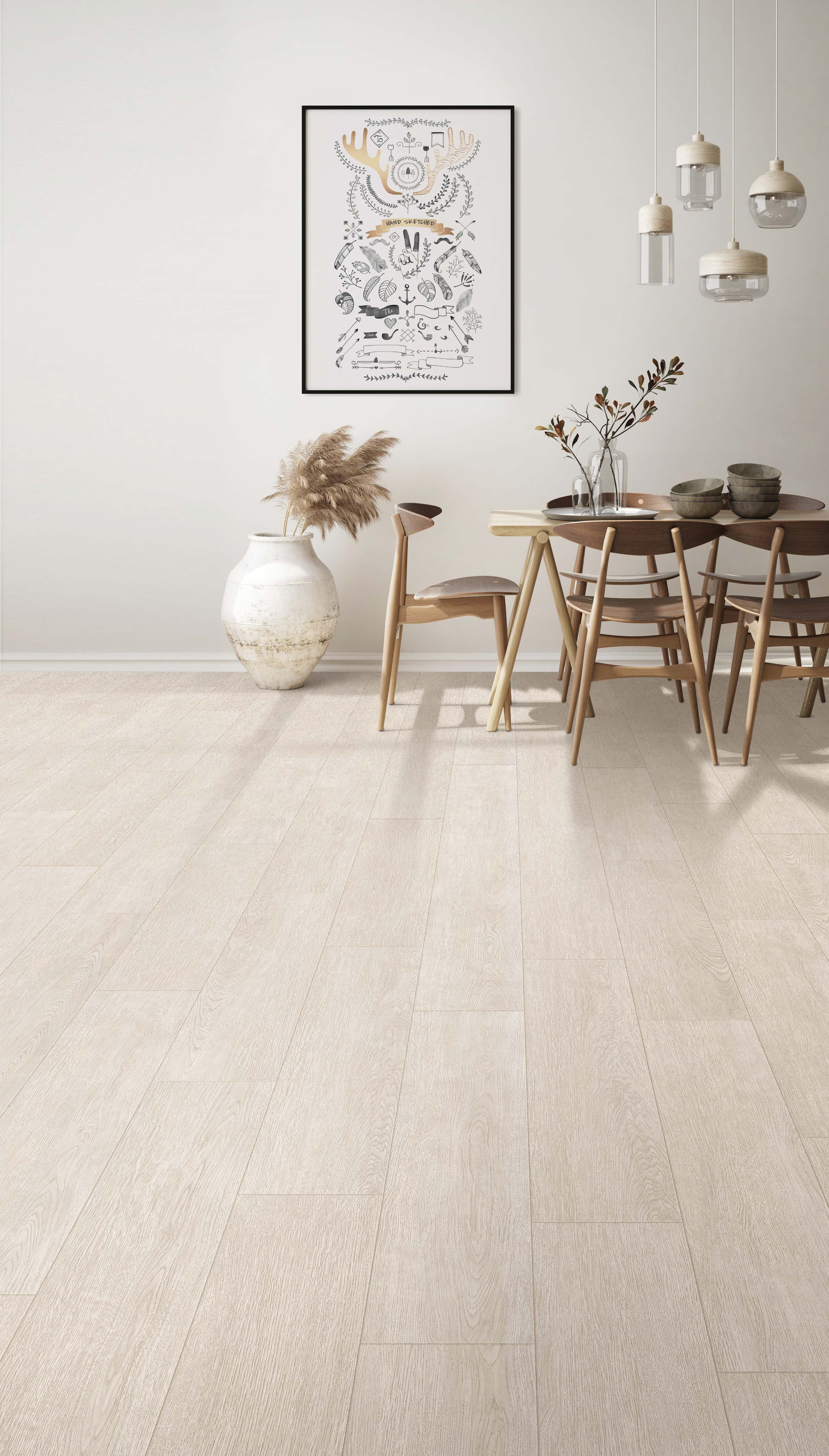 resilient flooring eco-friendly durable white bleached oak wood like flooring for home long lasting durable 
