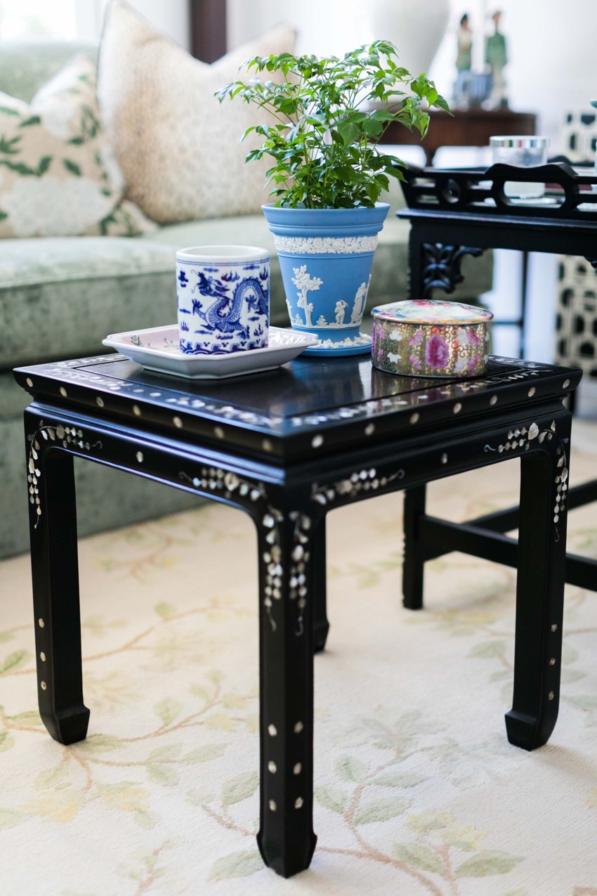 oriental pearl inlay coffee table side table