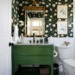Greenfield green sherwin Williams green paint Diana Elizabeth powder room guest bath - cole and sons Hampton roses wallpaper