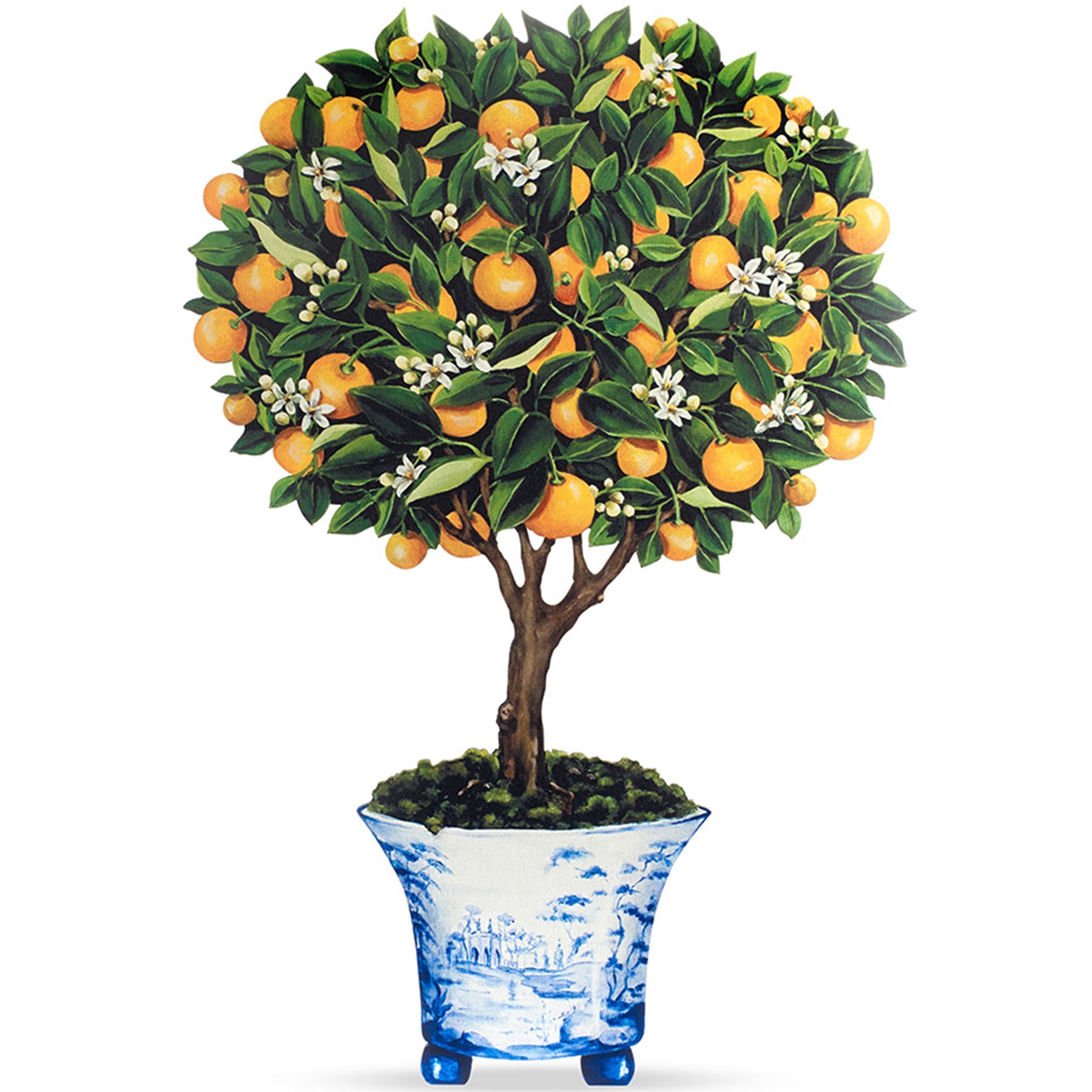 Trompe l'Oeil Calamondin Orange Topiary Firescreen