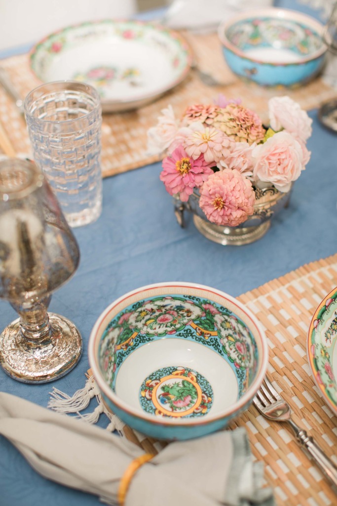 williams-sonoma Famille Rose Dinner Plates tablescape
