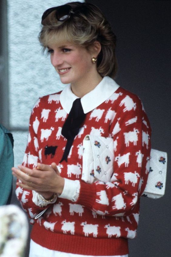 princess Diana costume red sheep outfit quilted purse