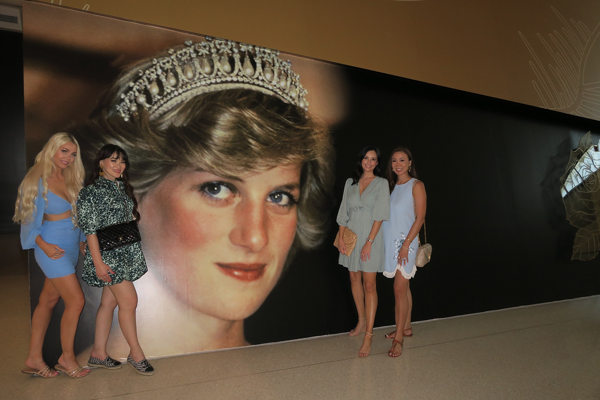 Four girls by Princess Diana exhibit at Las Vegas 