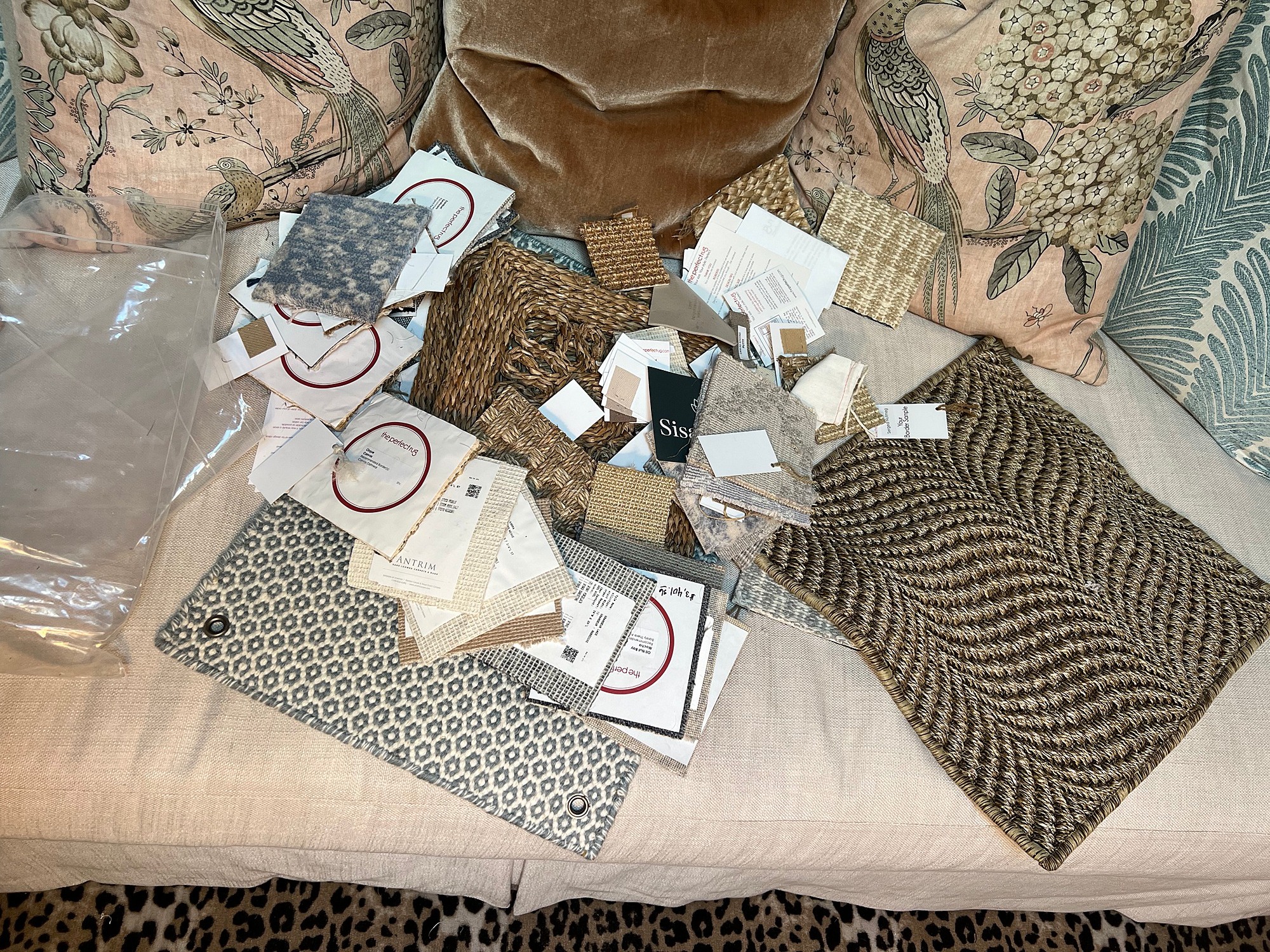 pile of rug samples - Diana Elizabeth blog