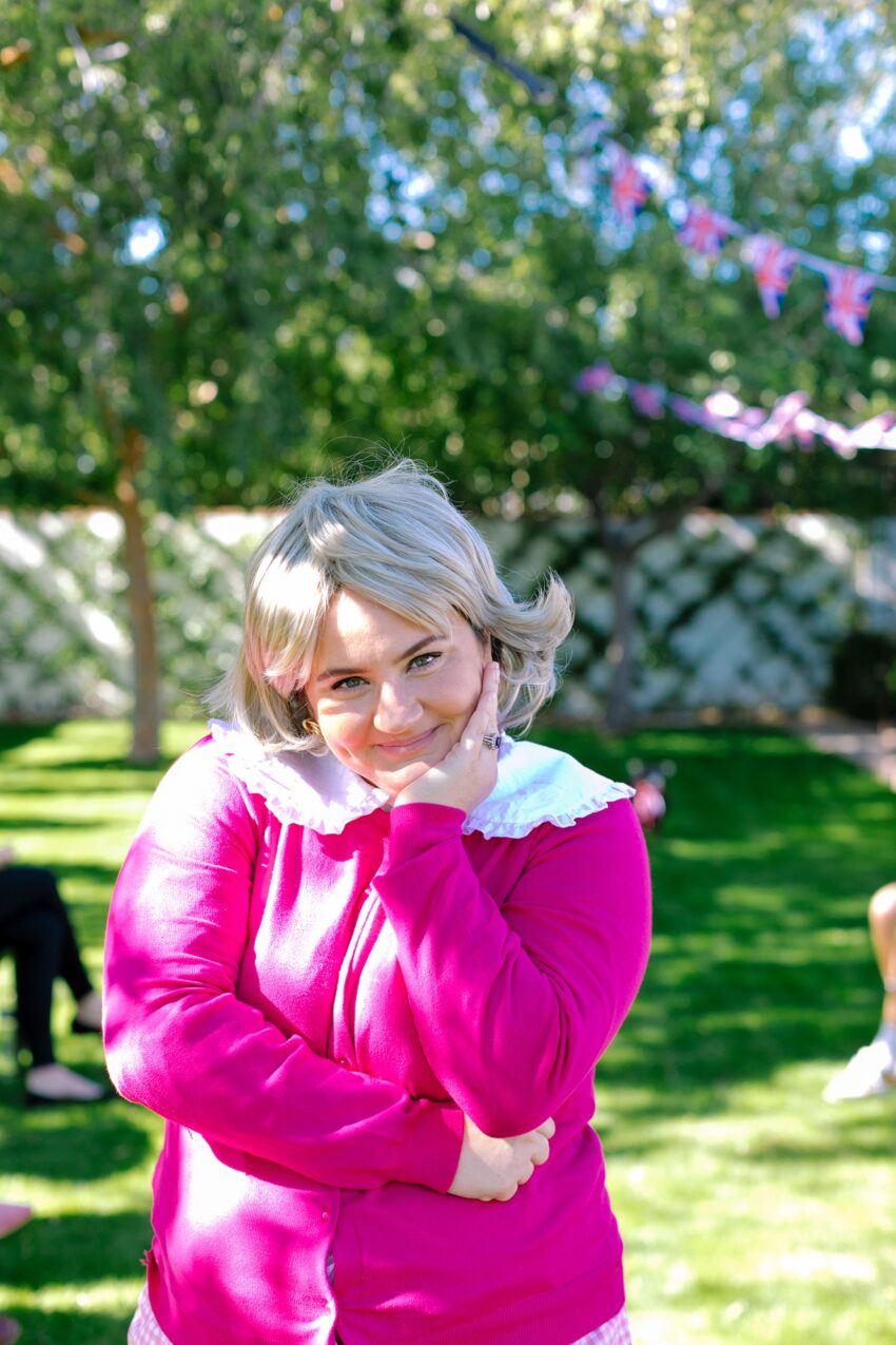 princess Diana iconic costume outfit ideas - birthday party princess Diana red sheep sweater look -- see this Princess Diana iconic costume party