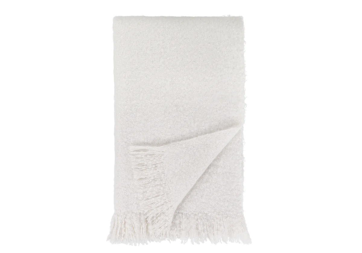 Alice lane home throw blanket white luxury DIANAELIZABETH discount code WHITE MOHAIR THROW BLANKET