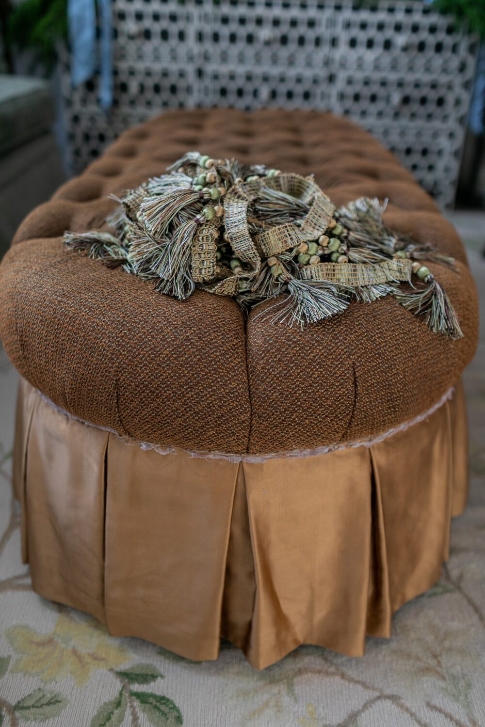 Tufted ottoman from Facebook Marketplace Diana Elizabeth Steffen