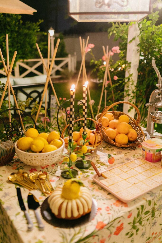 lemon citrus party idea tablescape