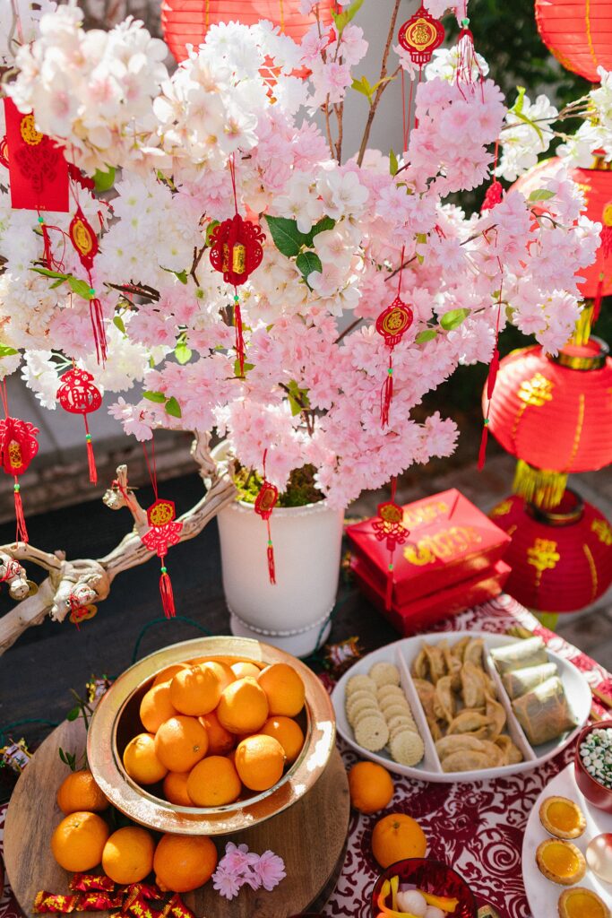 Lunar new year tablescape party ideas Chinese New Year Dragon Pottery Barn collection Phoenix lifestyle blogger Diana Elizabeth traditional home decor and entertaining garden blog