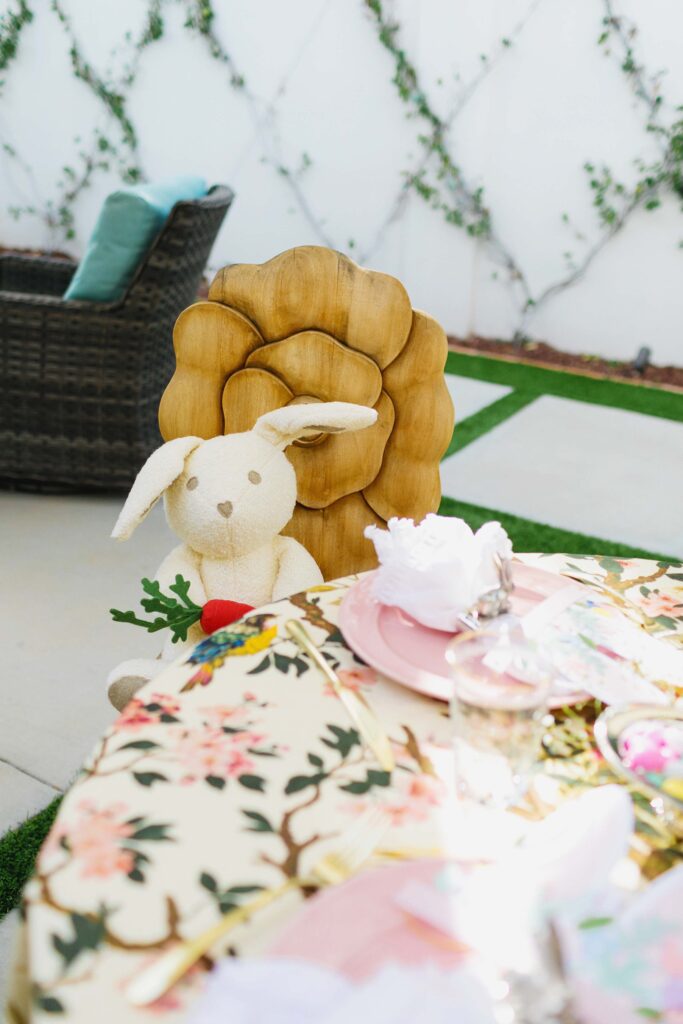 easter kid table inspiration decorate table scape in the garden