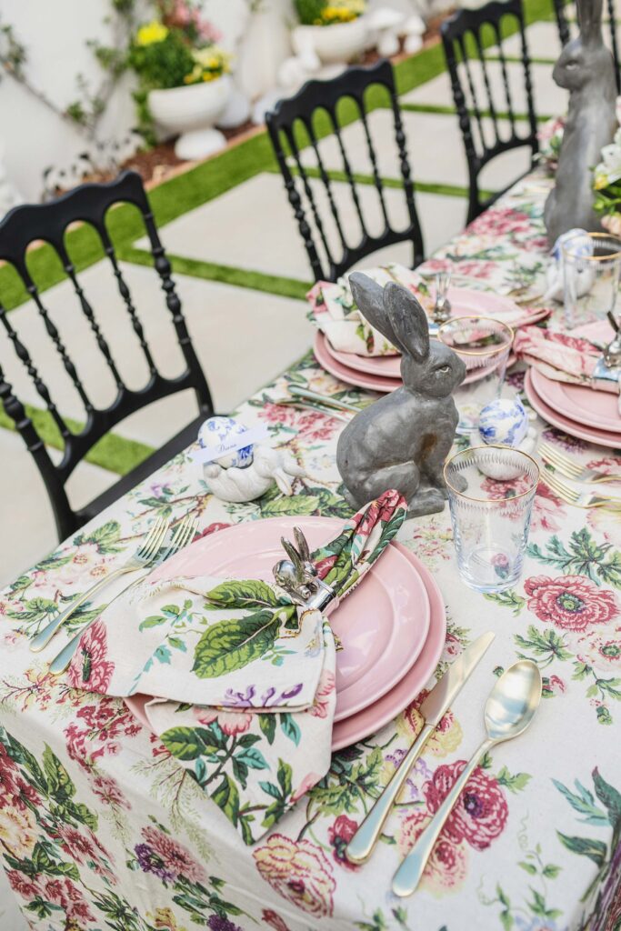 easter spring table garden party tablescape tablesetting ideas Diana Elizabeth Steffen with Pottery Barn
