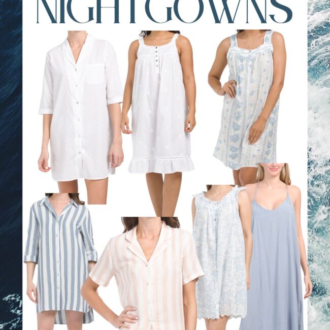 coastal grandmother nightgowns cheap affordable sleep shirts dresses